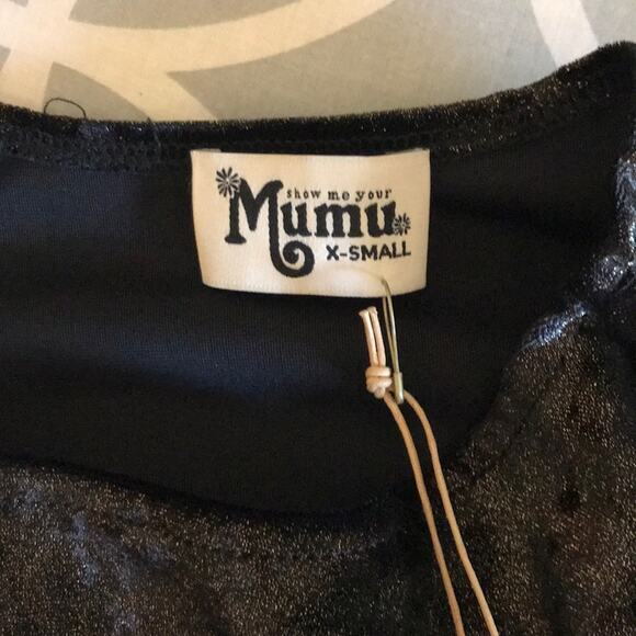 Show Me Your Mumu Stretch Crushed Velvet Cold Shoulder Teddy Tunic Dress XS NWT - Picture 8 of 13